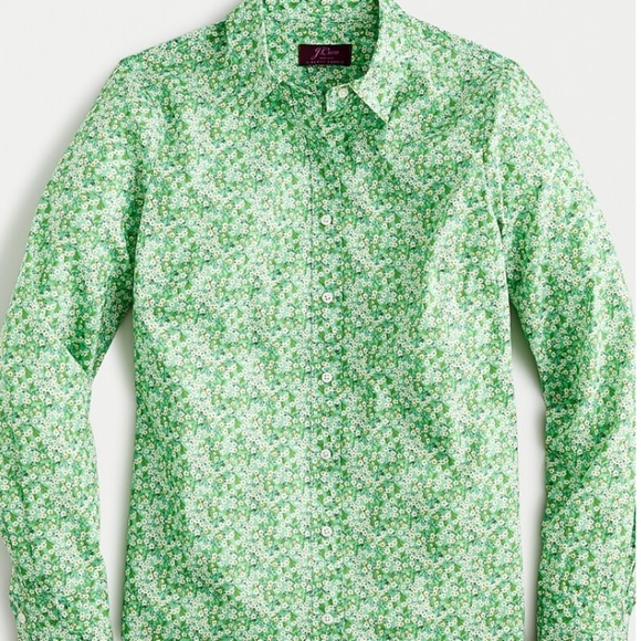 NWOT J.Crew Cotton Poplin Perfect Shirt in Liberty Misti Valeria Floral – Size 2 - Picture 1 of 5